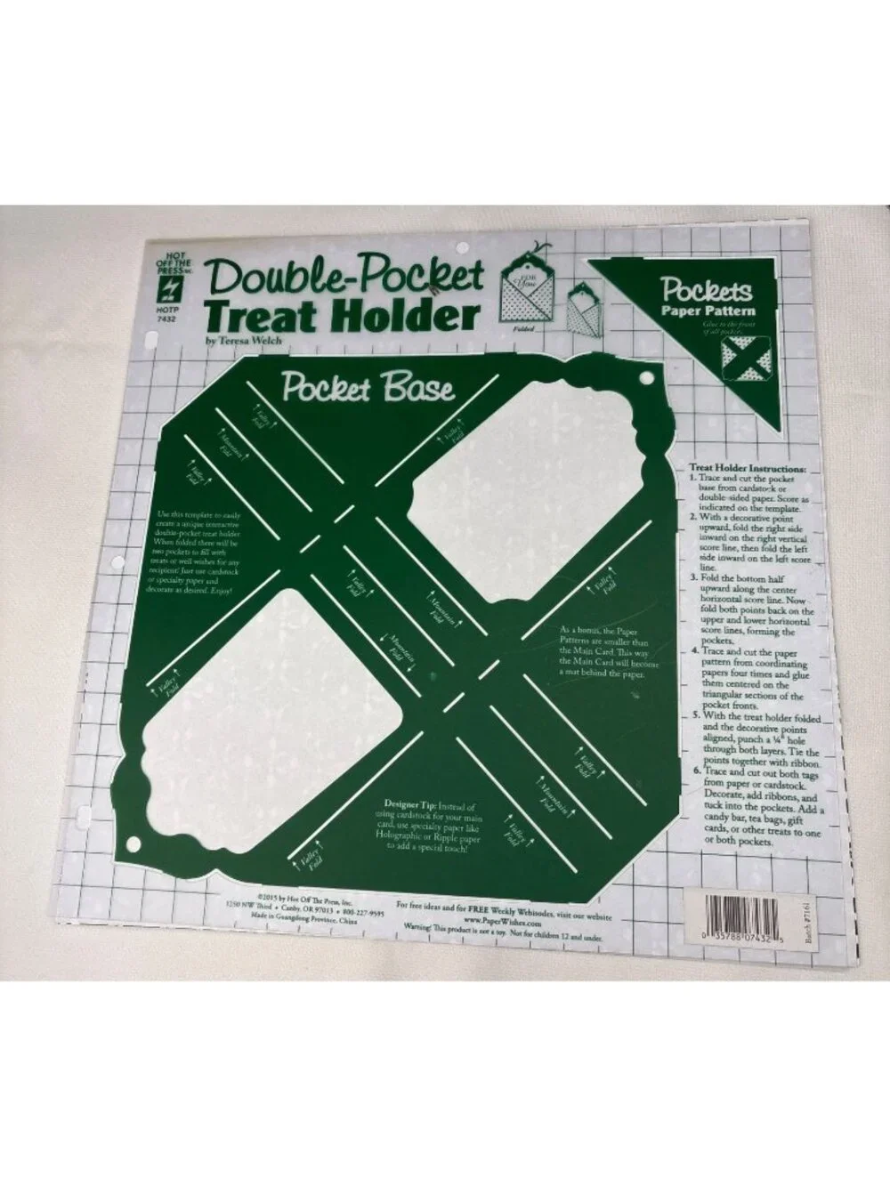 Double-Pocket Treat Holder Paper Pattern Hot off the Press Crafts